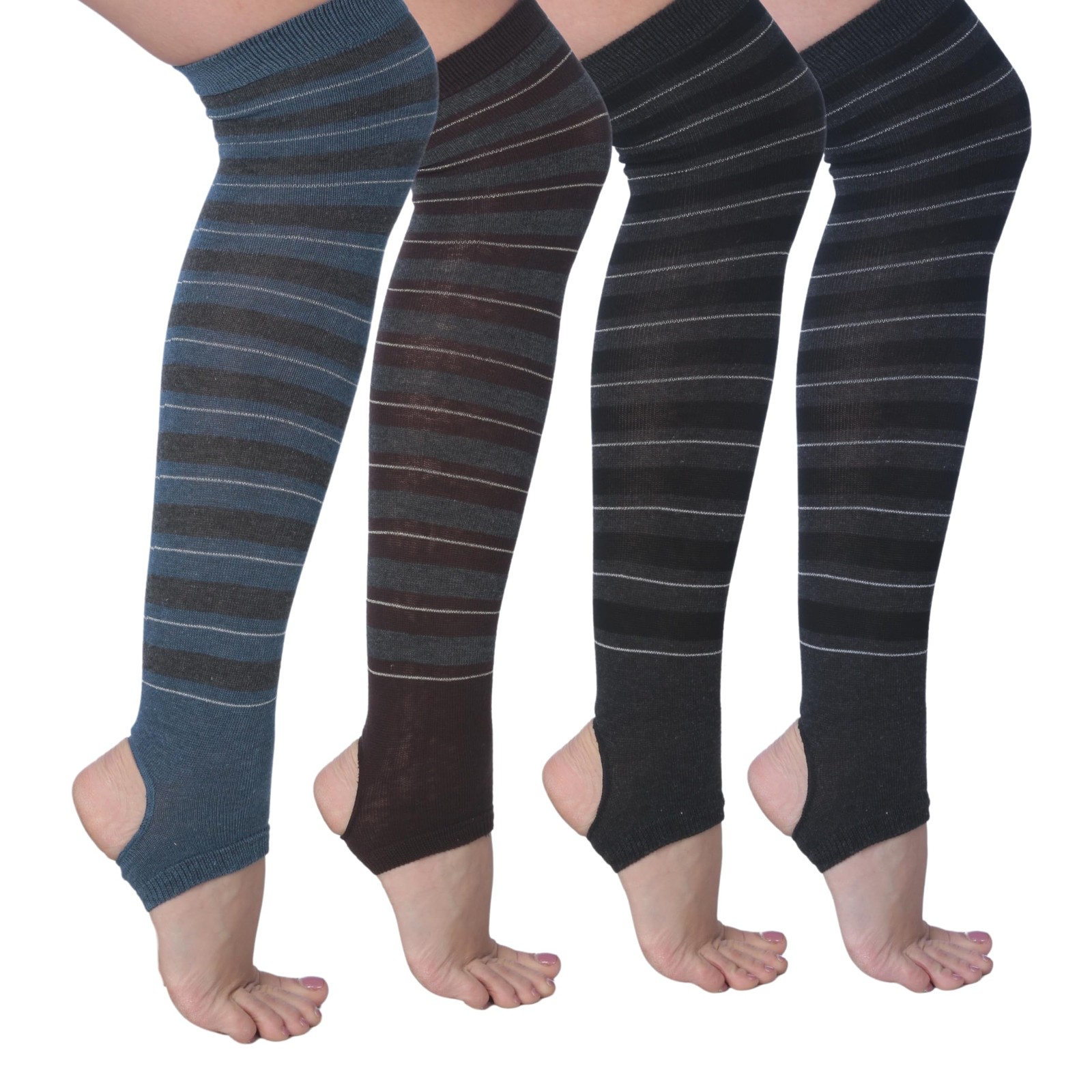 Tipi Toe Women's Stirrup Yoga Leg Warmers � Open Heel, Non-Slip Fit