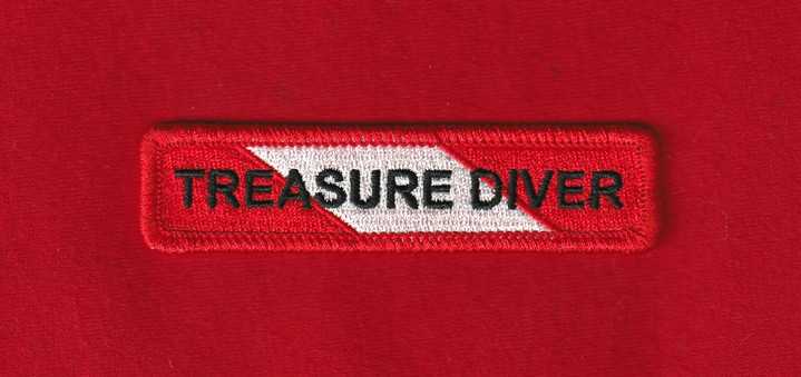 TREASURE DIVER Chevron Rocker SCUBA Diving Dive Flag Patch Fully Embroidered USA