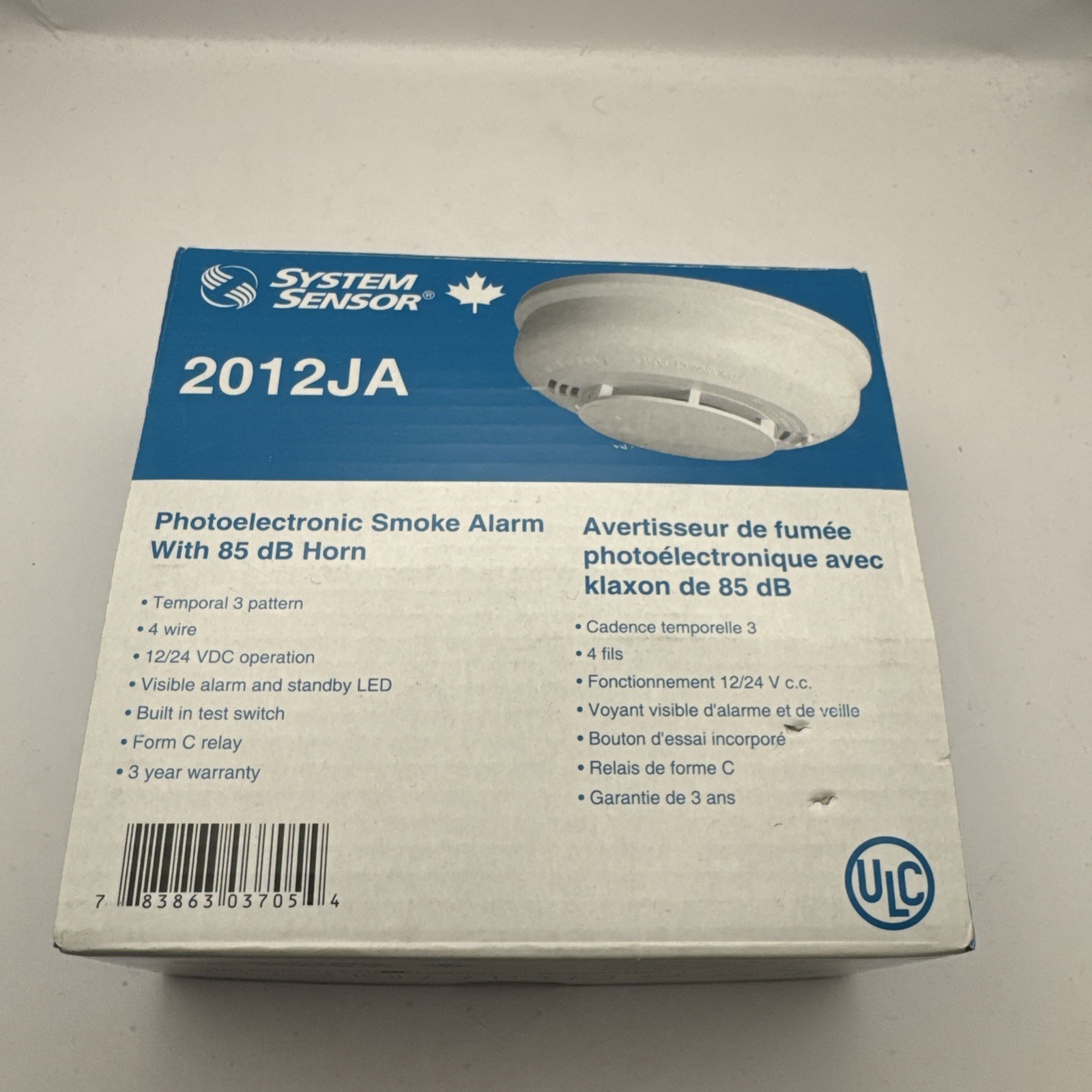 12V P/E Smoke Detector Alarm with Relay, 12/24VDC System Sensor 2012JA Brand New