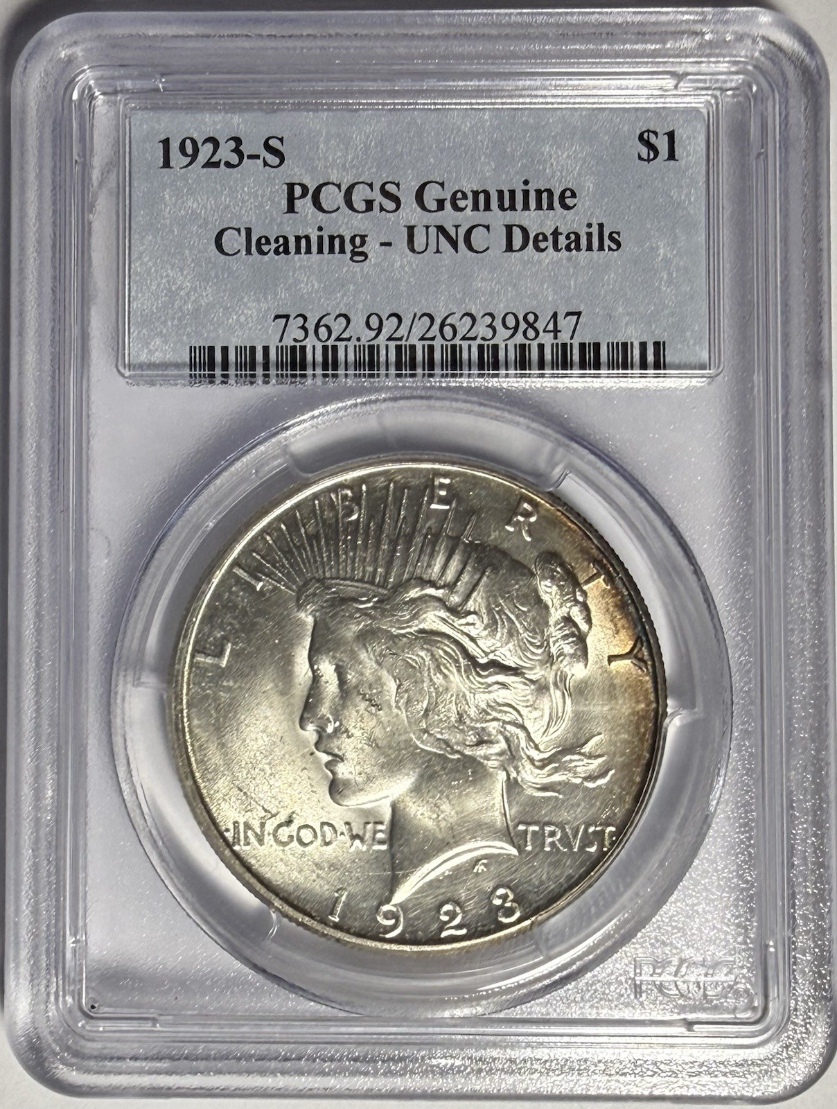 1923 S Peace Dollar High Relief PCGS UNC Details‼️FULL OF LUSTER‼️