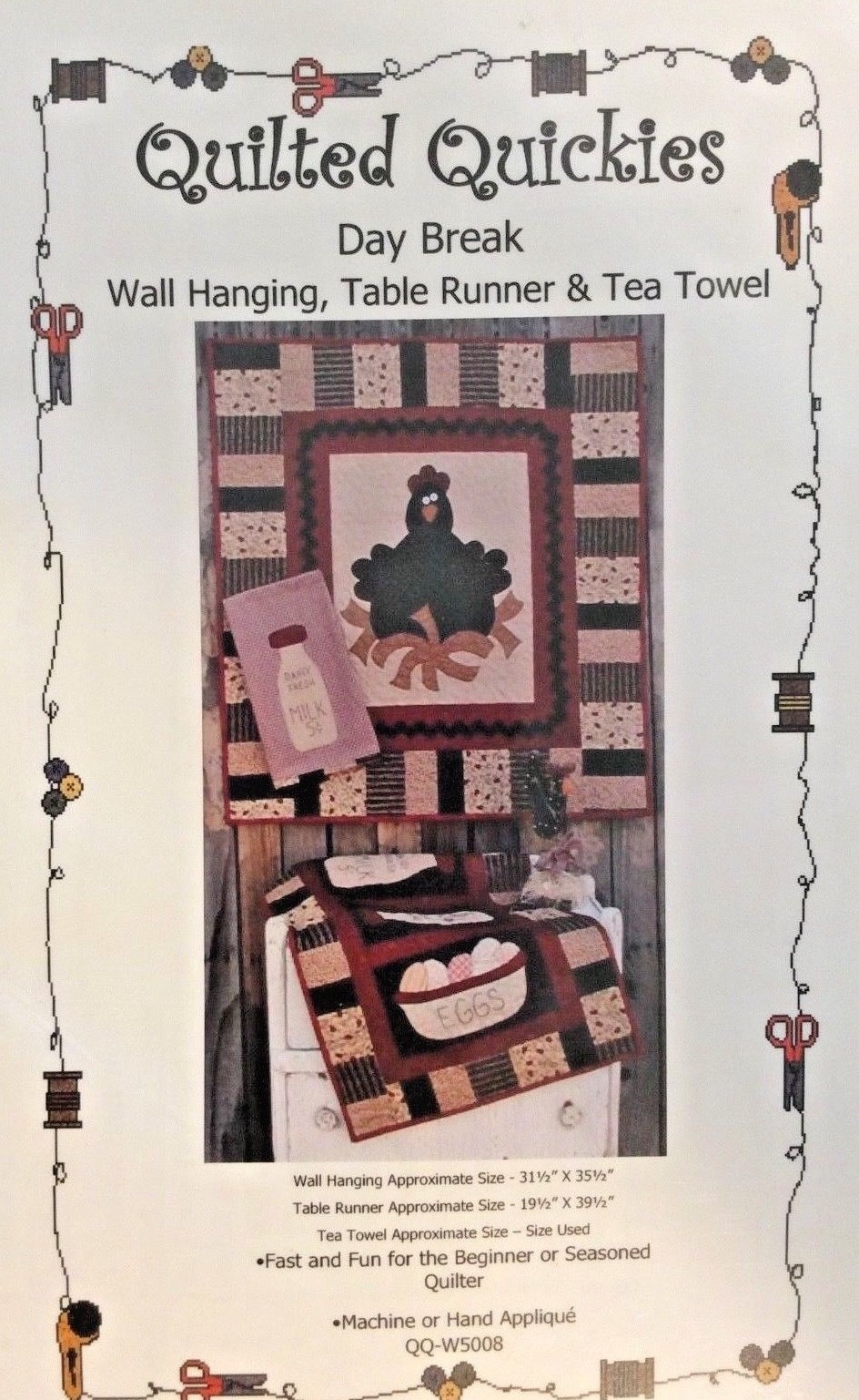 Quilted Quickies -Day Break Wall Hanging, Table Runner & Tea Towel