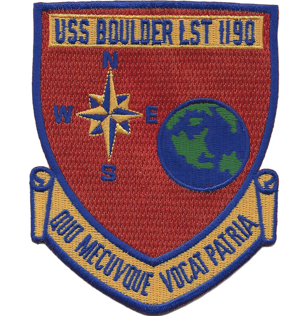 4.5" USS BOULDERS LST-1190 NAVY EMBROIDERED PATCH