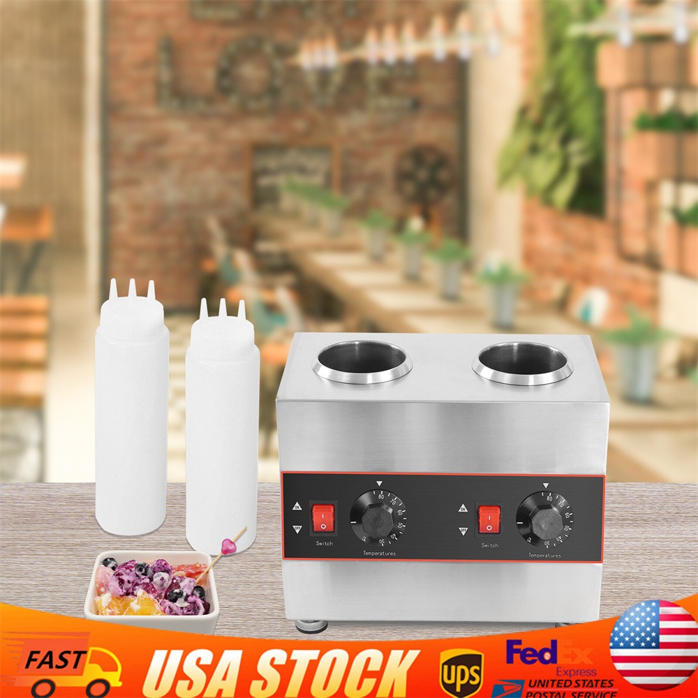 Electric Chocolate Sauce Warmer Toppings Bottle Warmer Hot Cheese Dispenser 110V