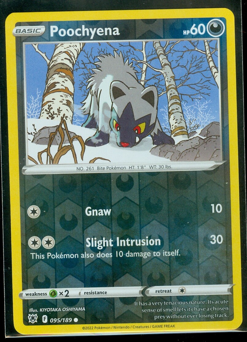Pokemon POOCHYENA 095/189 - Astral Radiance - Rev Holo - - MINT