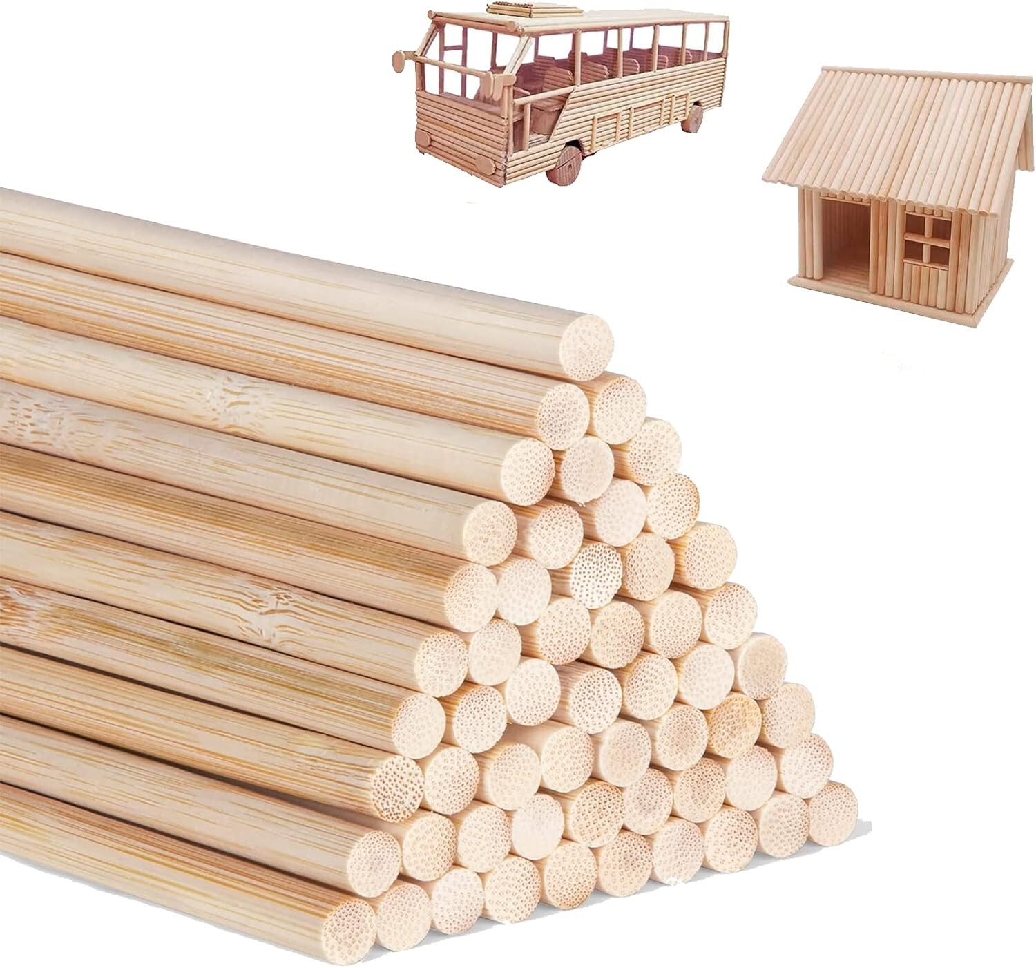 1/4 x 12 Inch 25PCS Dowel Rods Wood Sticks Wooden Dowel 12 x 0.25 x 0.25 inches