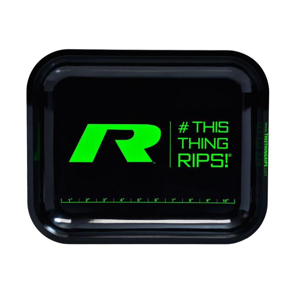 THIS THING RIPS R Series XLARGE Black Metal Rolling Tray Size - 13.5" X 11"