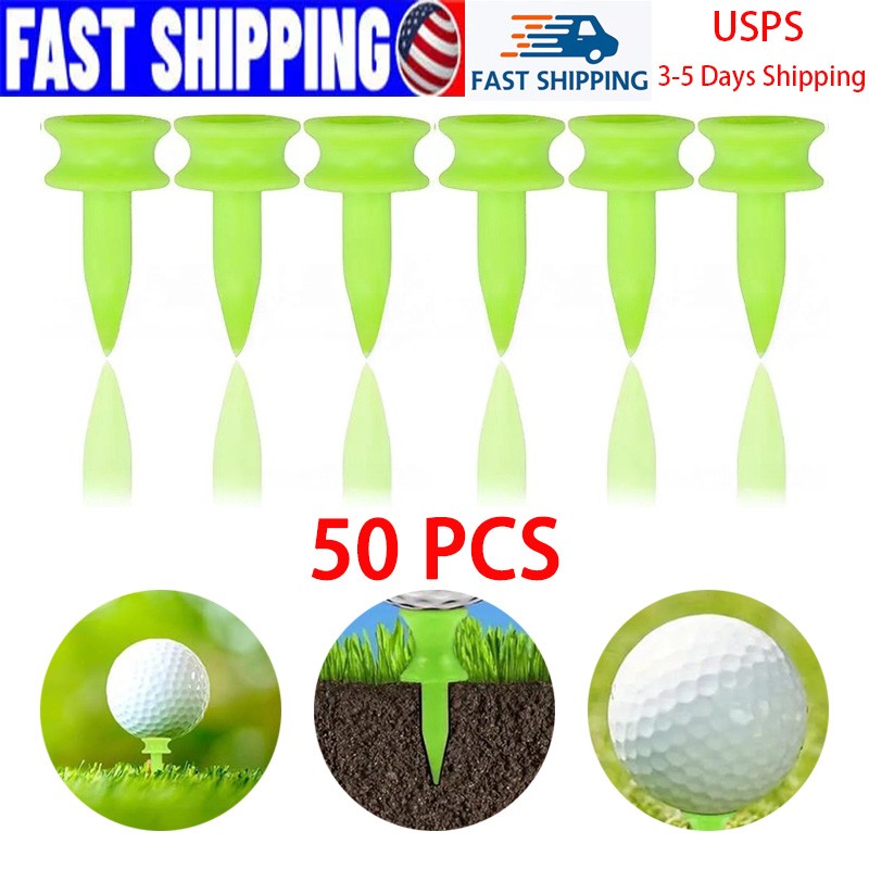 Green Golf Tees 50pc 25mm Plastic Tee Golfing Supplies Small Durable Golf Castle