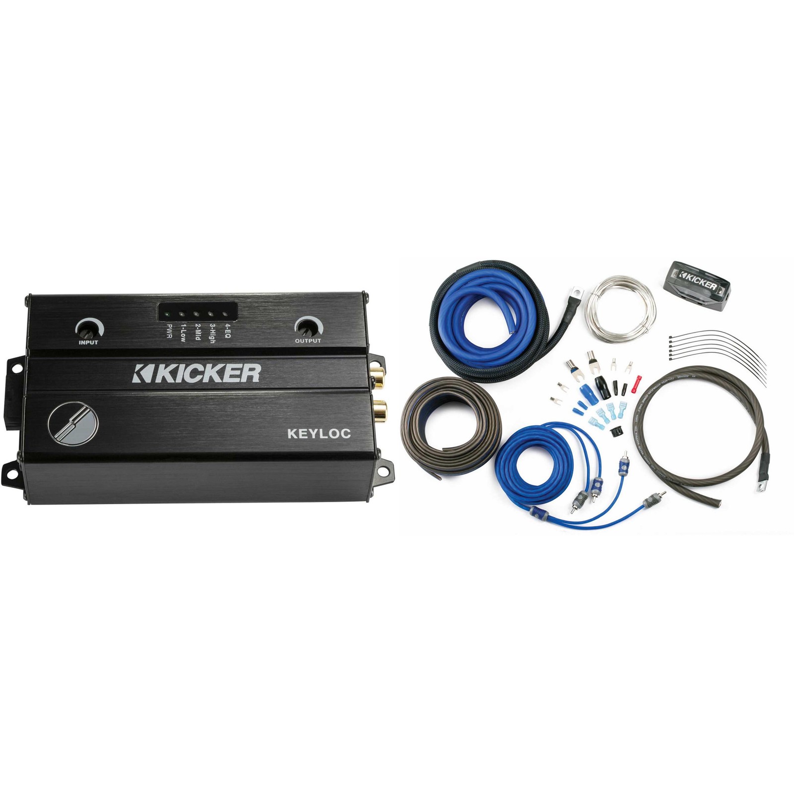 Kicker 47KEYLOC Key Series Smart Powered Line-Out Converter & 46CK8 8 AWG 2-C...