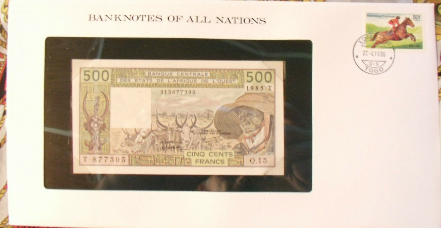 Banknotes of All Nations West African State Togo 1985 500 Franc P-806Th UNC Q.13