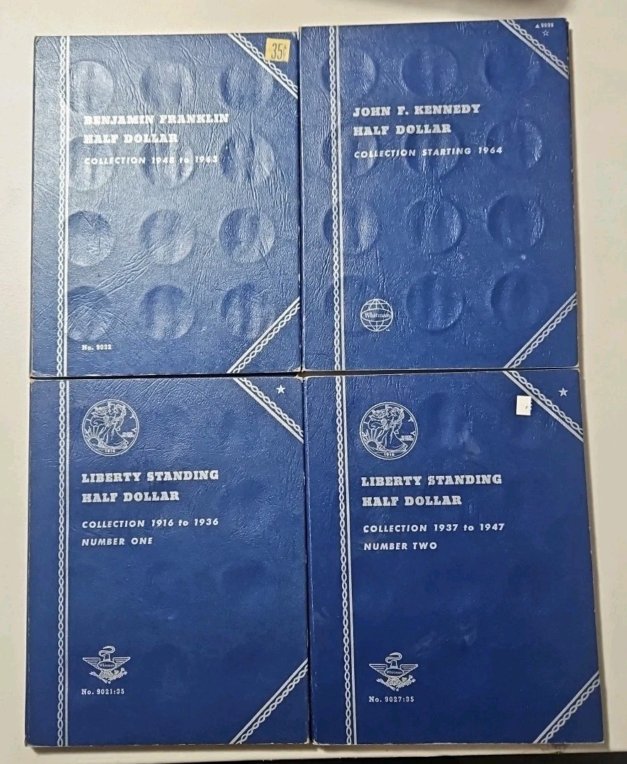 Whitman (Lot Of 4 ) (1916-1984) Half Dollars Coin Album Books (CB.#010)