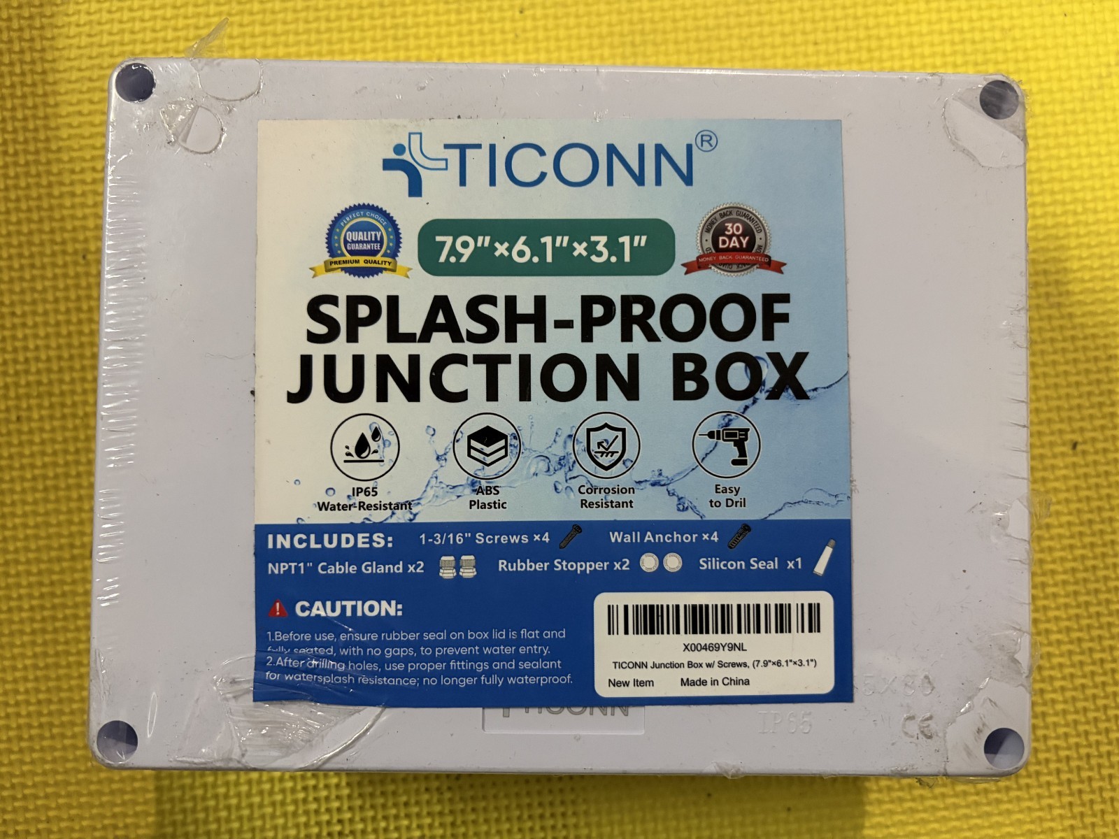 Ticonn Spash-Proof Junction Box X00469Y9NL 7.9" x 6.1" x 3.1"