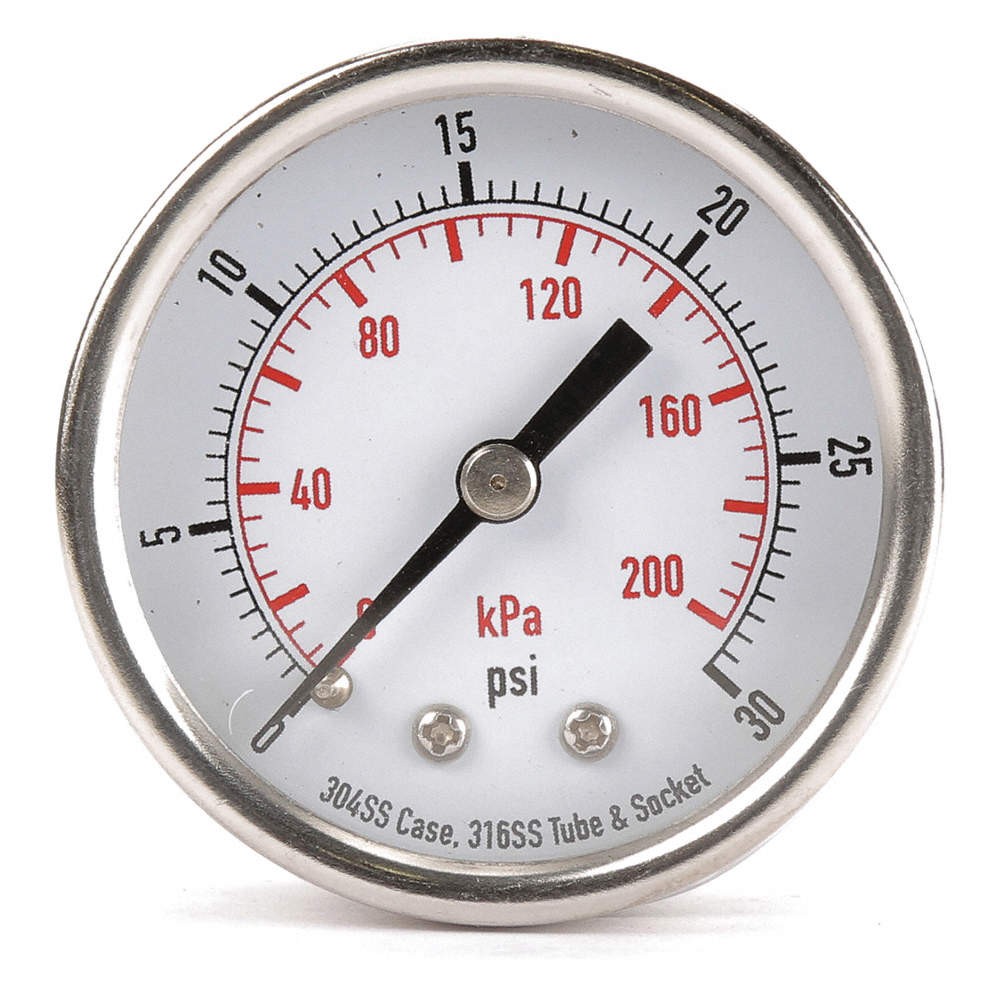 GRAINGER APPROVED 4FMU7 Pressure Gauge,Test,2 In 4FMU7