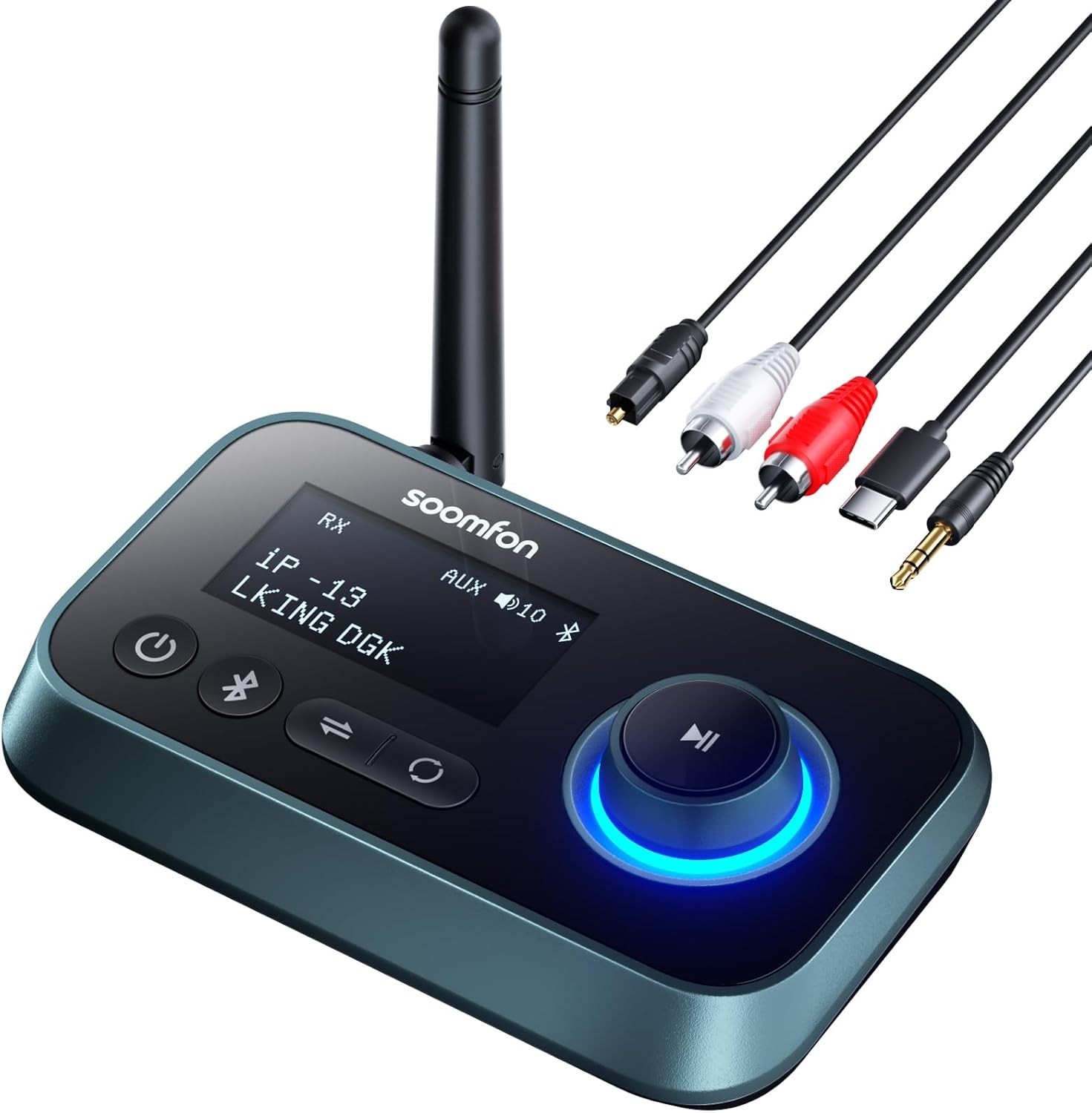 Soomfon Bluetooth Audio Receiver for Home Stereo – Optical (TOSLINK) & RCA