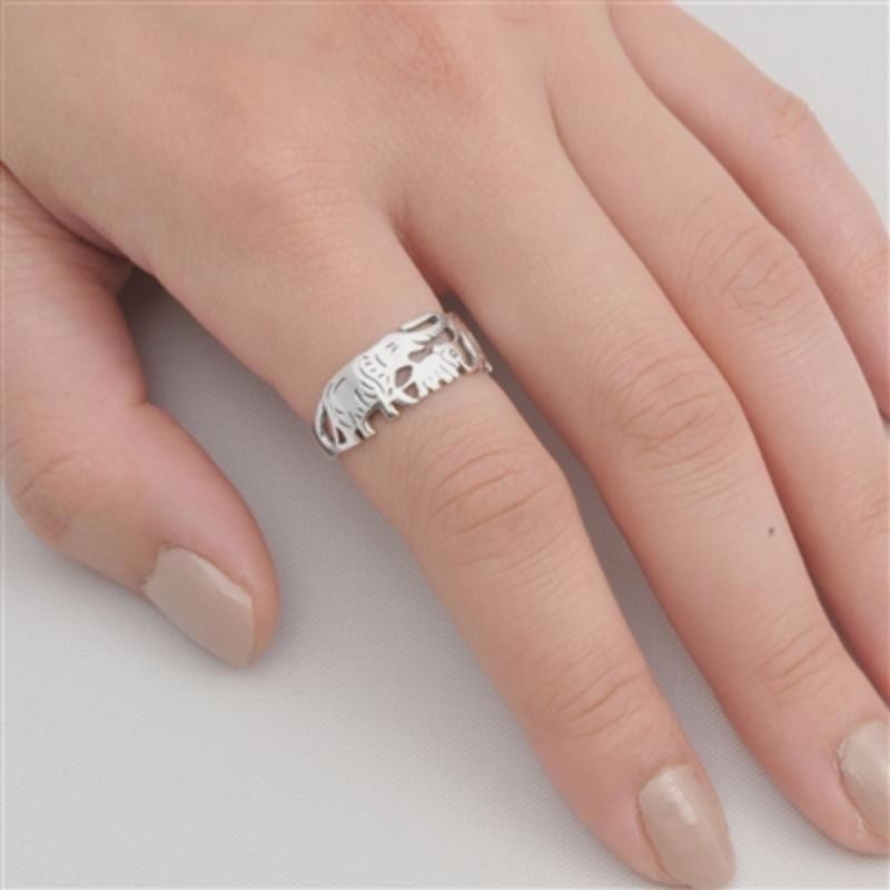 USA Seller Elephants Band Ring Sterling Silver 925 Best Price Jewelry Selectable