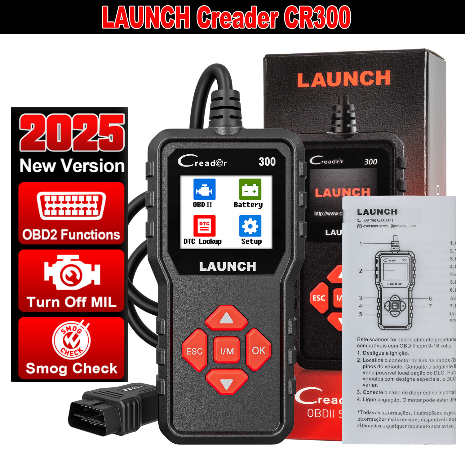 LAUNCH Creader CR300 OBD2 Scanner Code Reader Auto Diagnostic Tool Code Reader