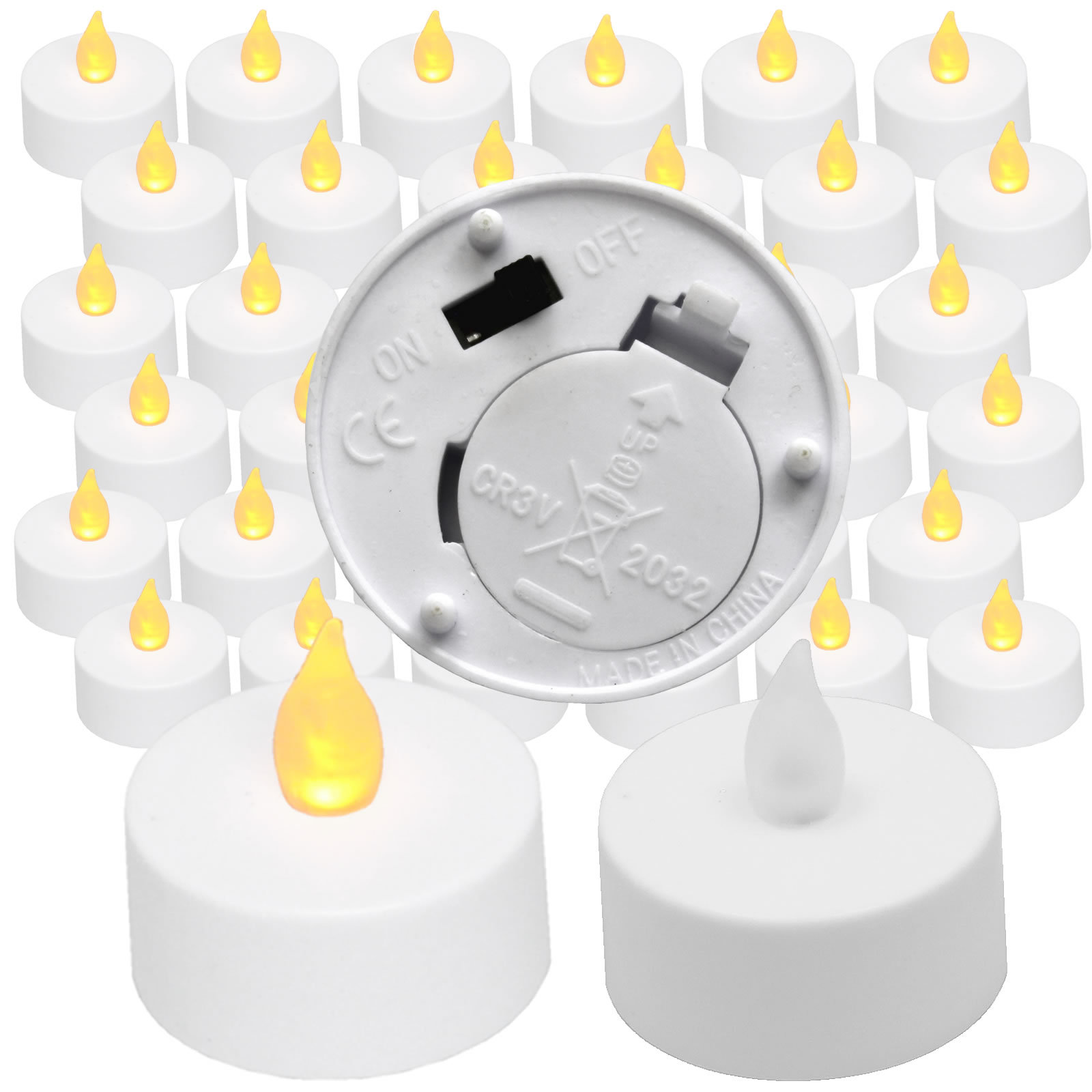 36 pieces Amber Tea Light LED Flameless Candle Wedding Party Table Decoration