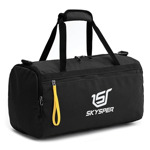 30L Gym Duffel - Sports Bag Small with Wet Pocket for Sport, ISPORT-black