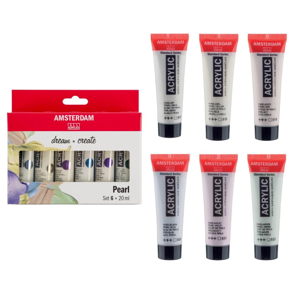 Amsterdam Acrylic Standard Series Paint Set 1 Fl Oz (Pack of 6), Multicolor