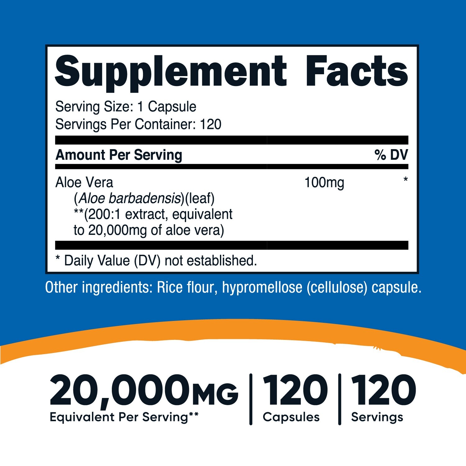 Nutricost Aloe Vera 100mg 120 Capsules - Gluten Free, Non-GMO & Vegetarian
