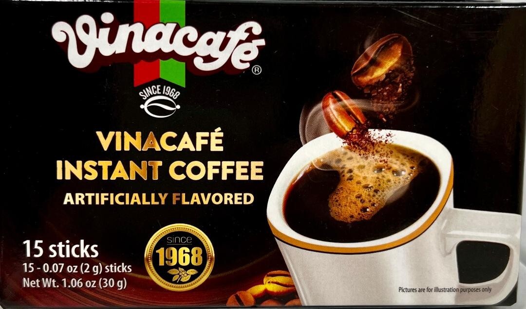 Vinacafe Instant Black Coffee 15 Sticks x 2g~04/17/2028