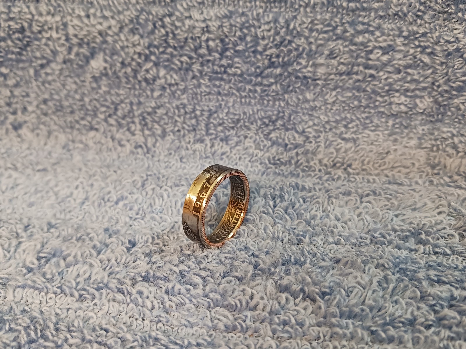 1967 Washington Quarters, Handmade Coin Ring, Size 7-1/2
