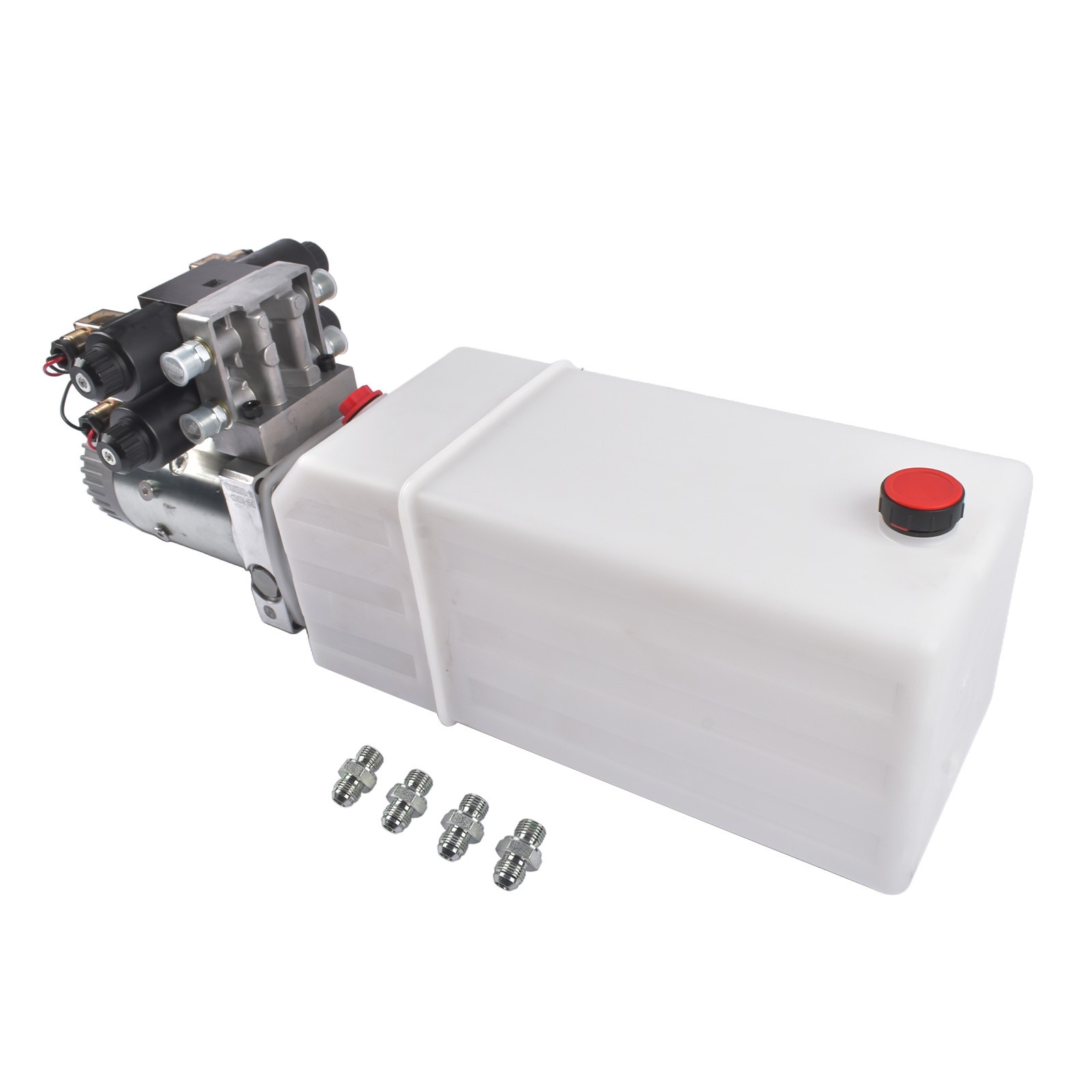 8 Quart Hydraulic Power Unit Double Acting Double Solenoid 3200 PSI Max 12V DC