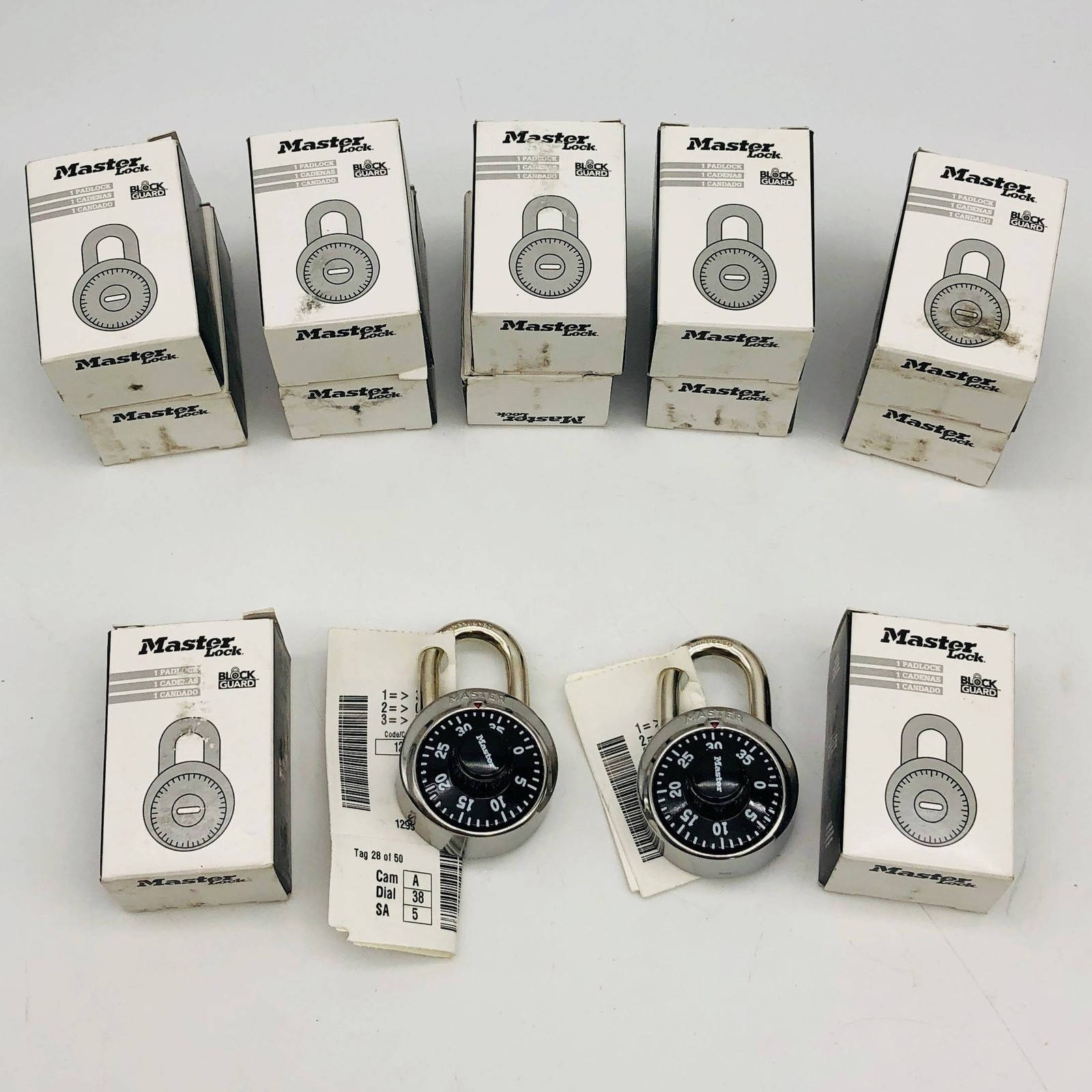 Master 1525KA Combination Padlock Locker Lock Dial Face Keyed Alike Lot of 12