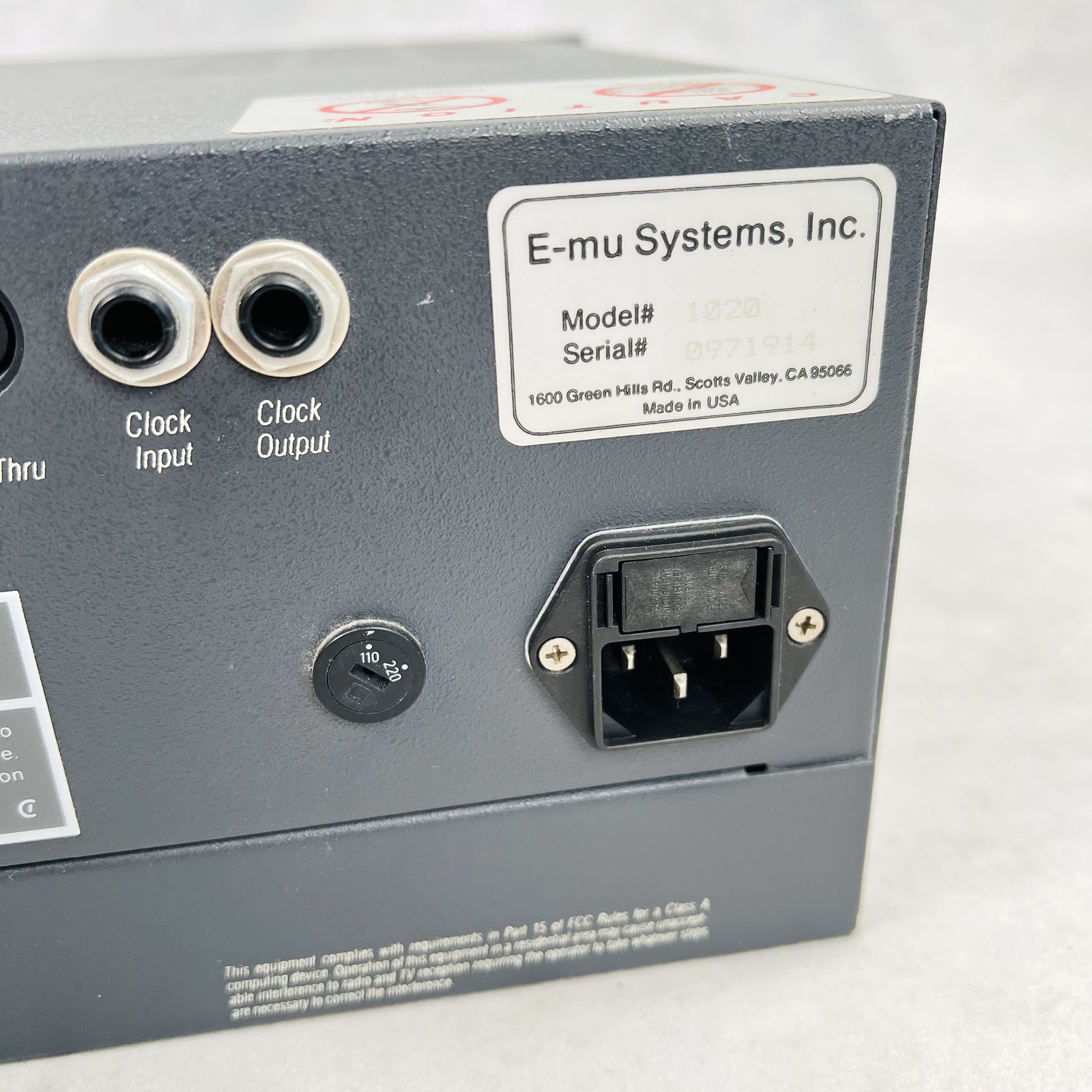 E-mu EMax Model 1020 Rack Mount Digital Sampler 1988