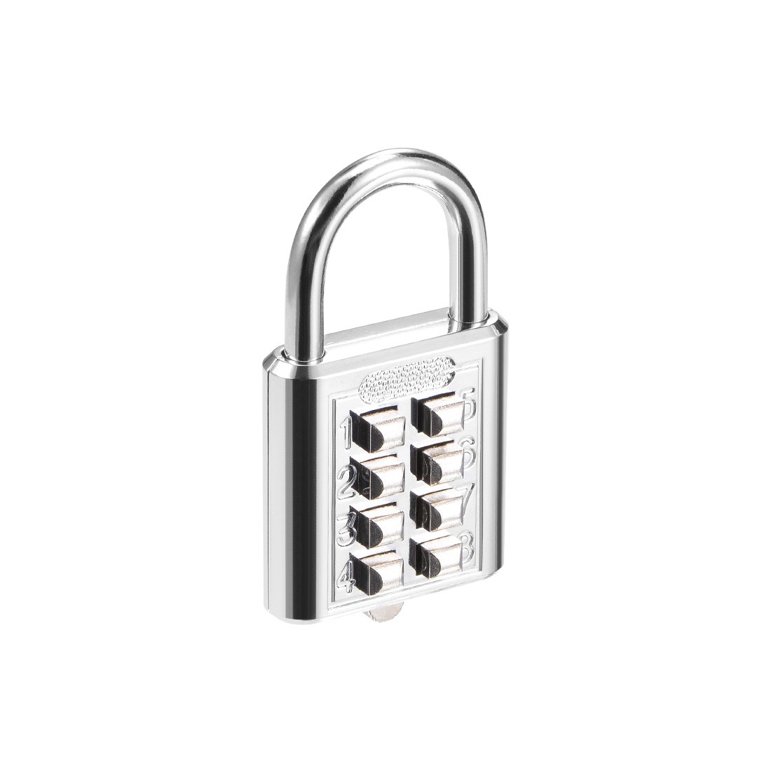 8-Digit Combination Padlock Push Button Lock for Locker Cabinet Silver Tone