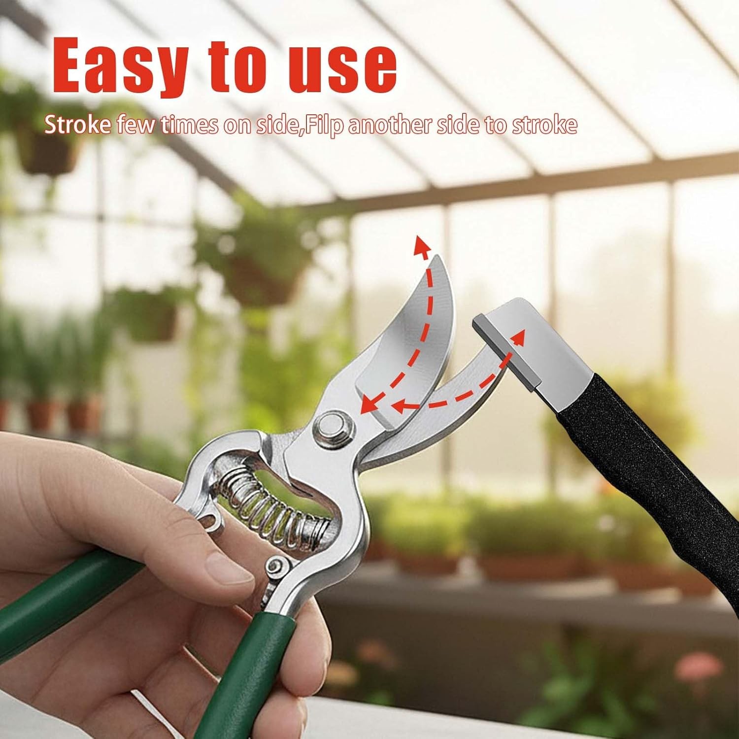 Black/red Garden Tool Sharpener QuickGardening Scissors Sharpener for Lawn Mower