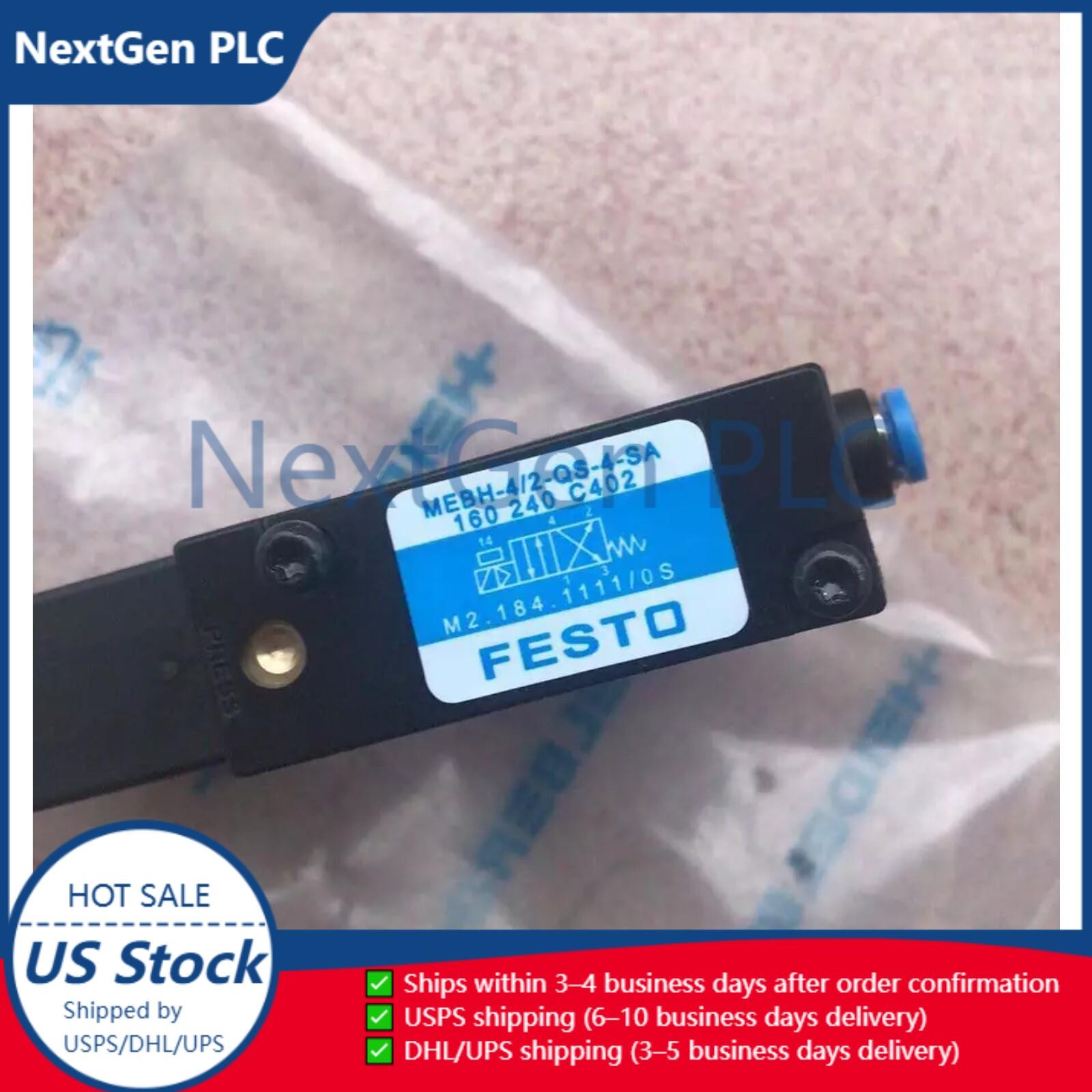 New MEBH-4/2-QS-4-SA Festo 160240 Solenoid Valve Heidelberg MachineFast Shipping