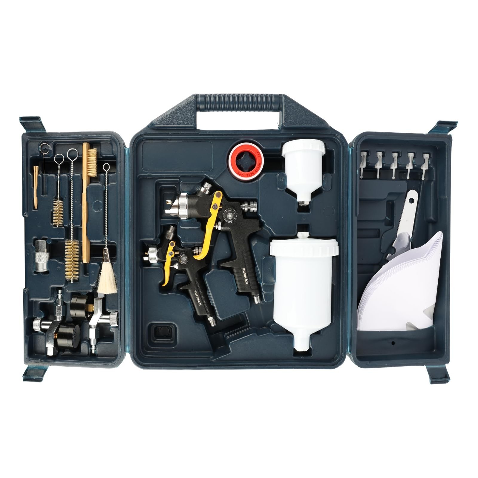 FORNAX HVLP Gravity Paint Spray Gun 2 Set Kit, 1.4 mm Nozzle, 0.8 mm Nozzle 6...