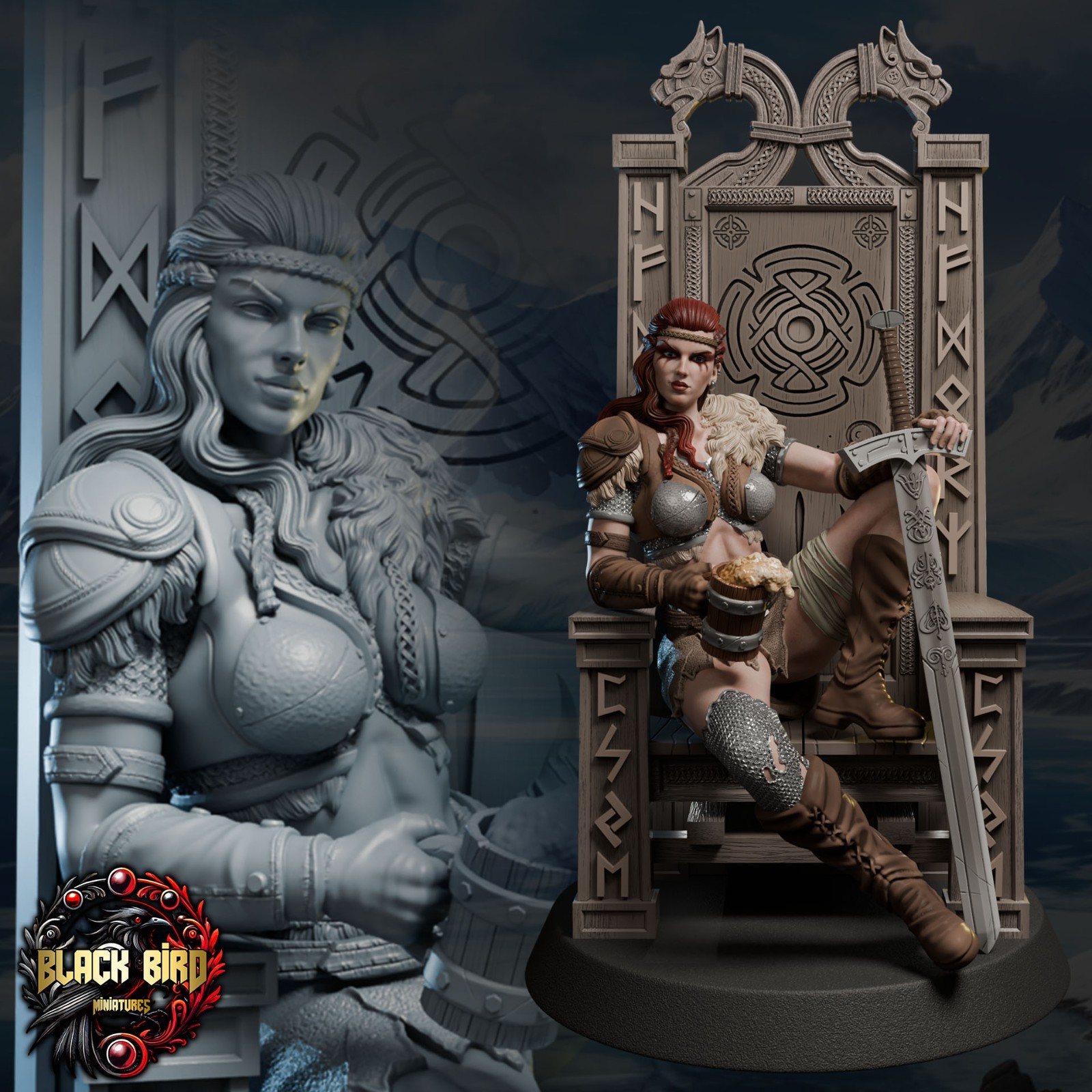 Dungeons & Dragons Playable Character - Female Human Yrsa - Barbarian, Fighter