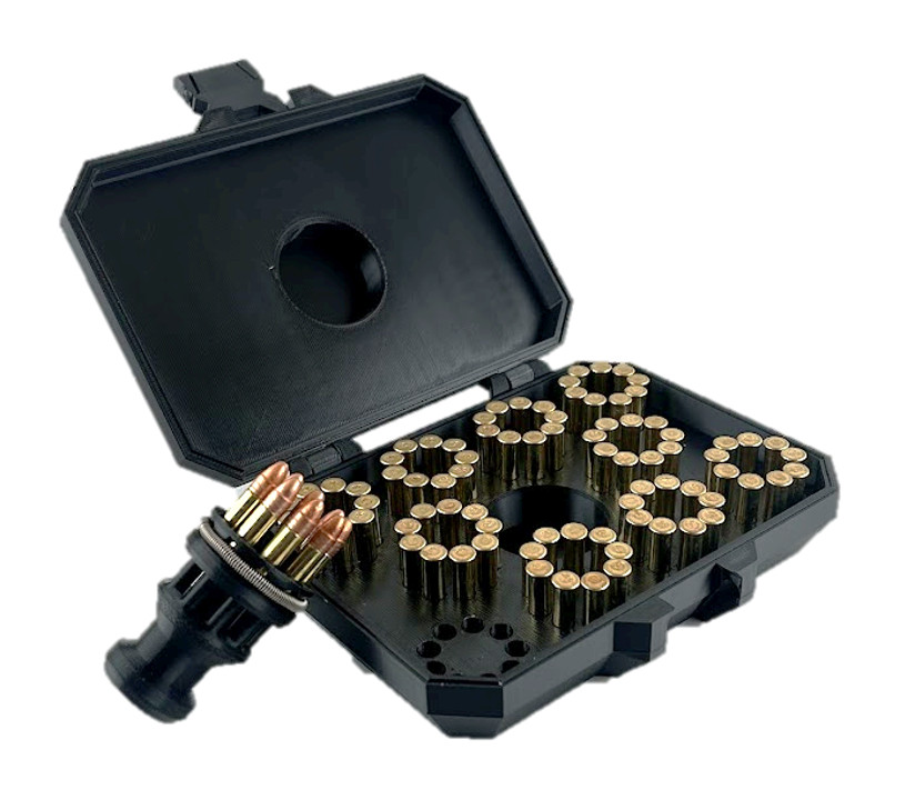 Speed loader and 90 rd case for NEF R92 9 Shot .22lr revolver