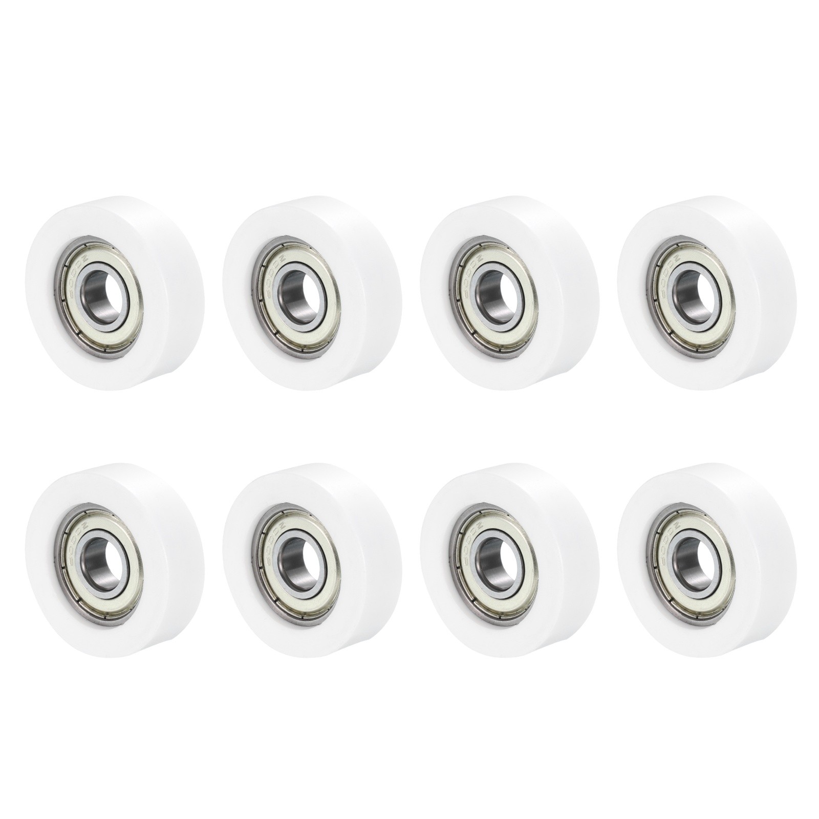 8 Pcs 10x38x12mm Nylon Pulley Wheel Door Window 608zz Sliding Bearing White