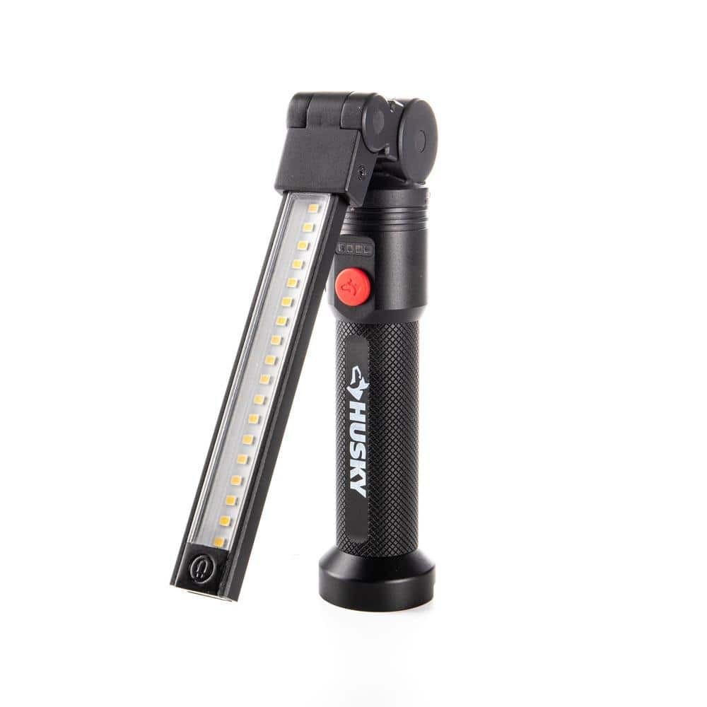 Husky 500-Lumens Rechargeable Flip Light with Magnetic Base