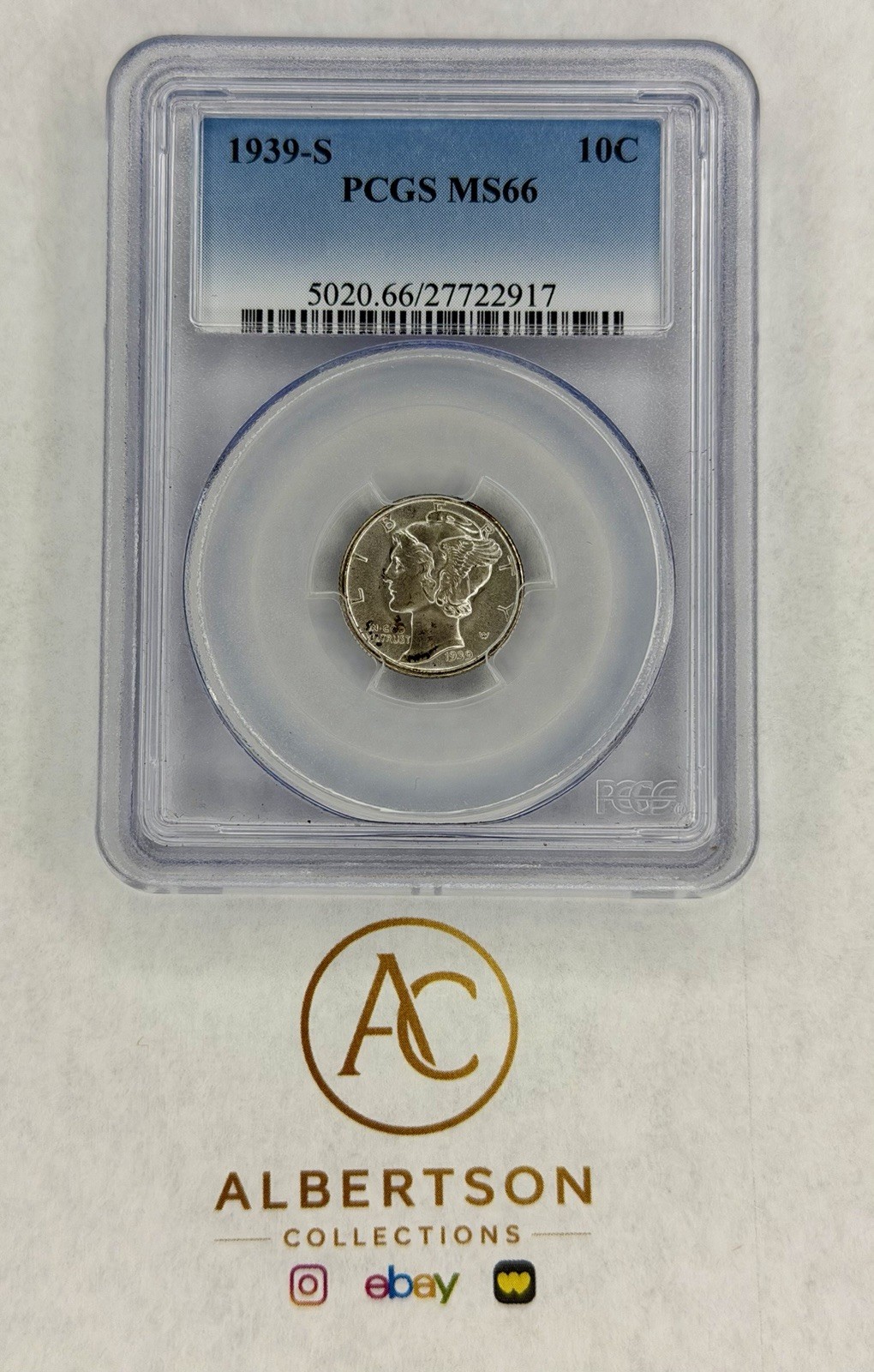 1939-S PCGS MS66 Mercury Dime Business Strike 10C
