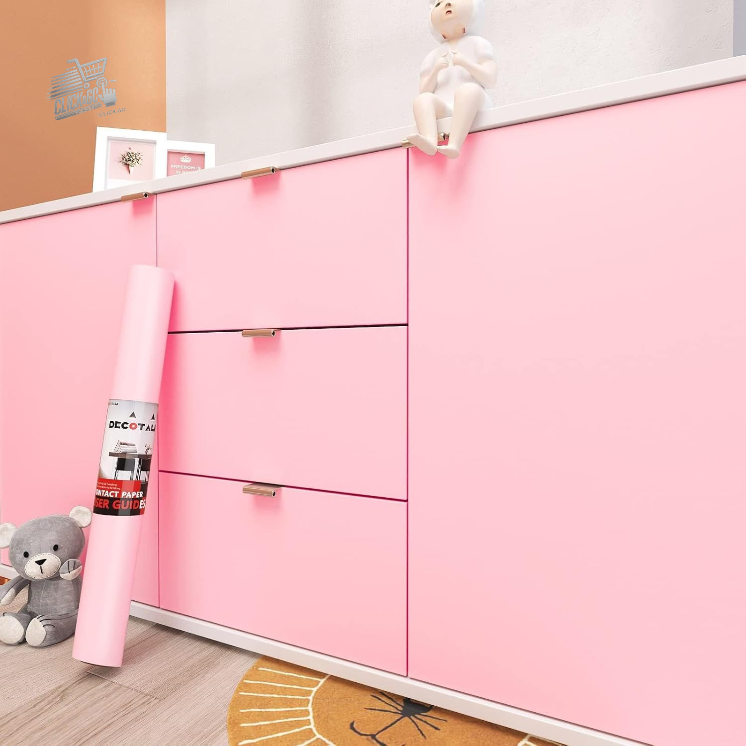 40X1000cm pink adhesive film for furniture self-adhesive film stickers for pairs