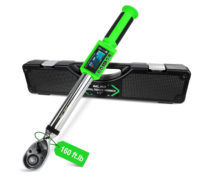 Llave dinamométrica digital 1/2" 10-220Nm con alarma LED y zumbador. Nuevo