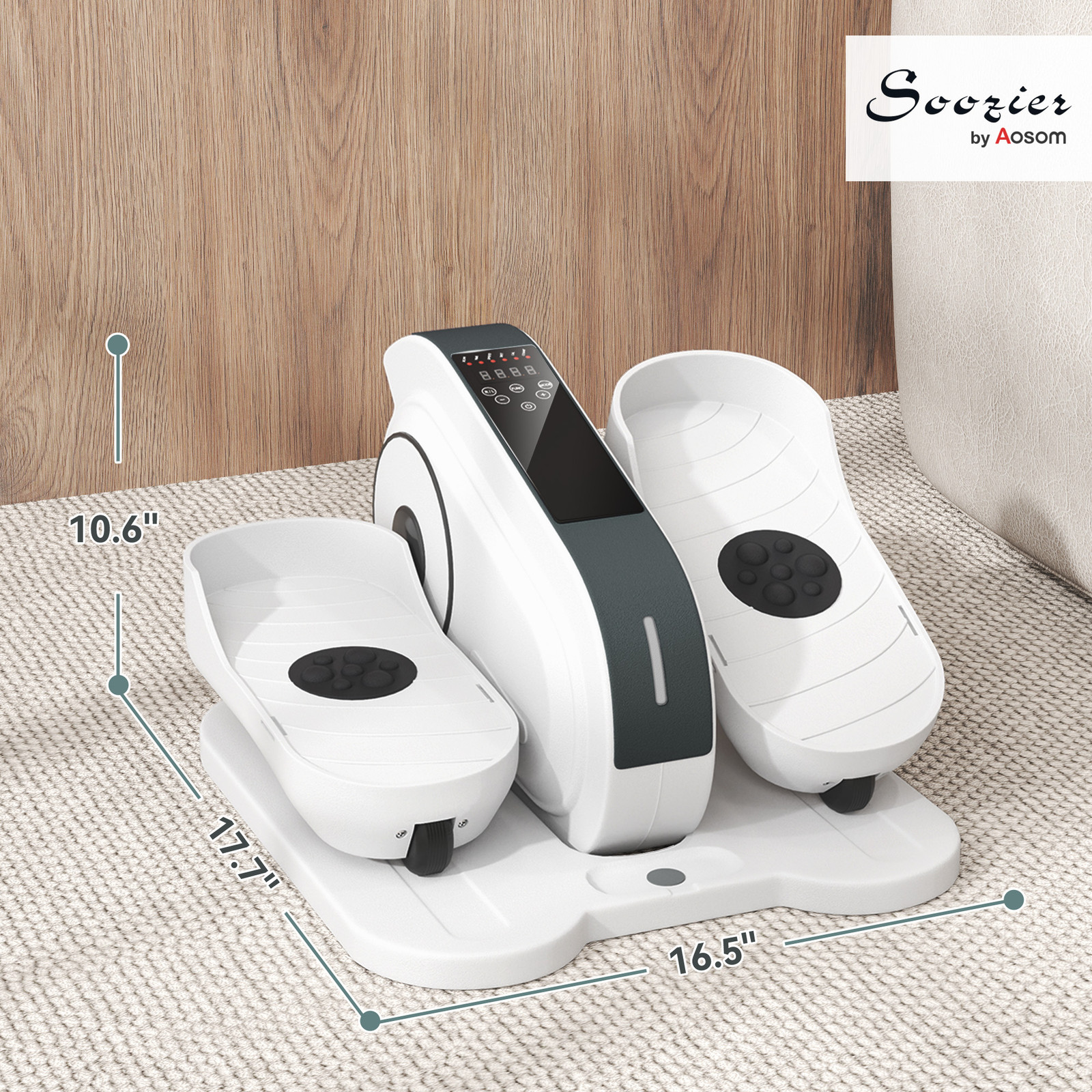 Soozier Under Desk Elliptical Machine with Remote Control, 10 Speeds