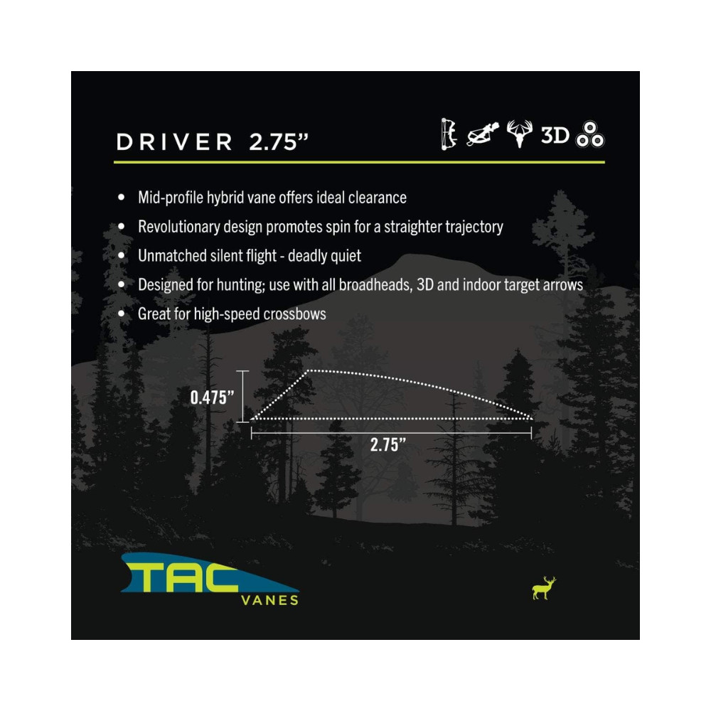 TAC Vanes Driver 2.75" Vane in White (100 PACK)