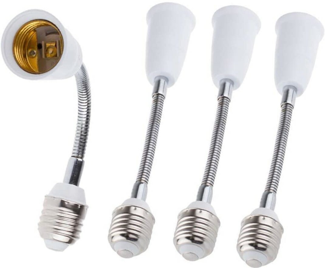 4 Pack E27 Adjustable Flexible Light Bulb Extension Socket Lamp Adapter Extender