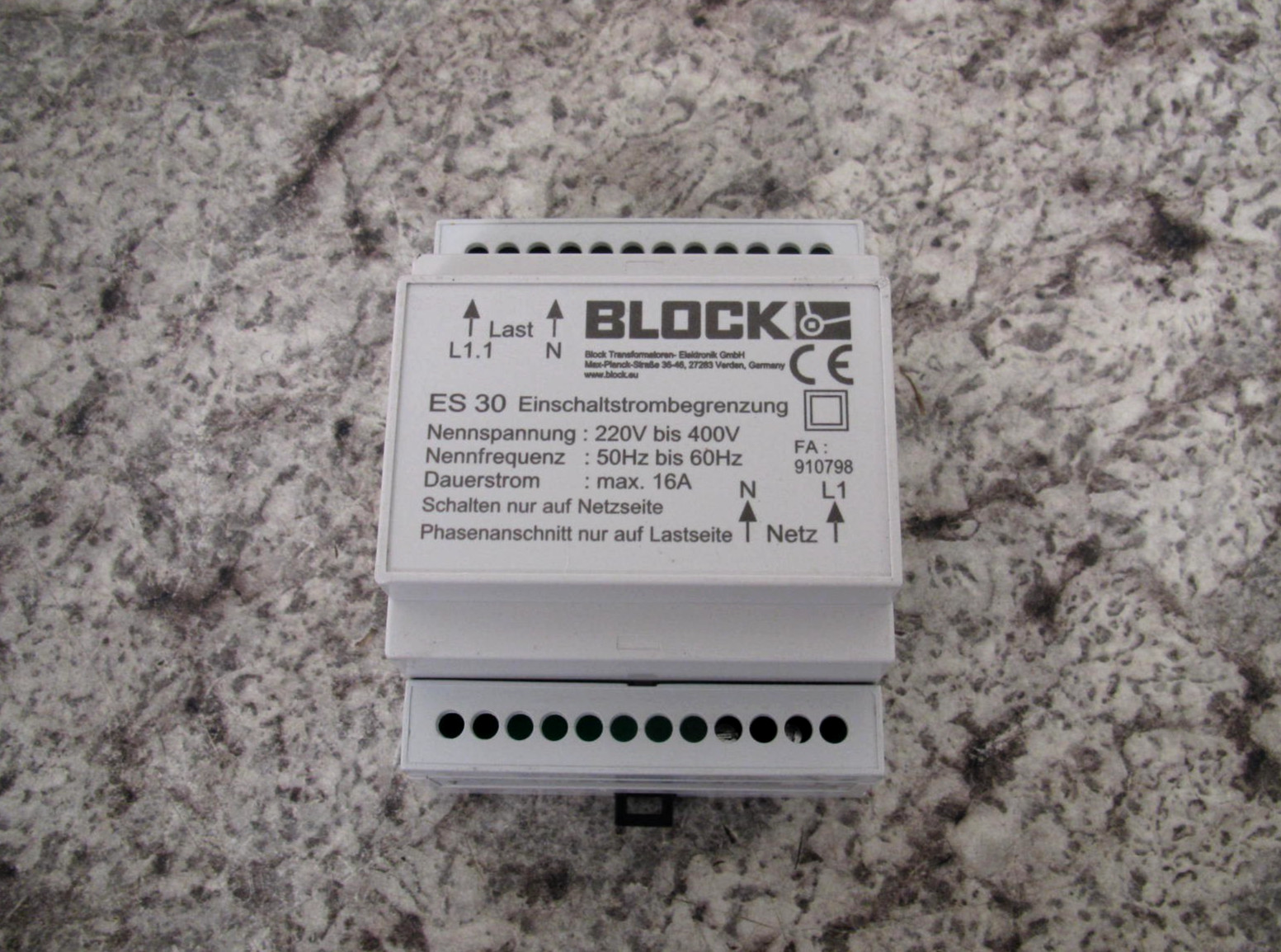 Block Transformer ES 30 / ES30 220-400V 16A Current Limiter Used Free Shipping