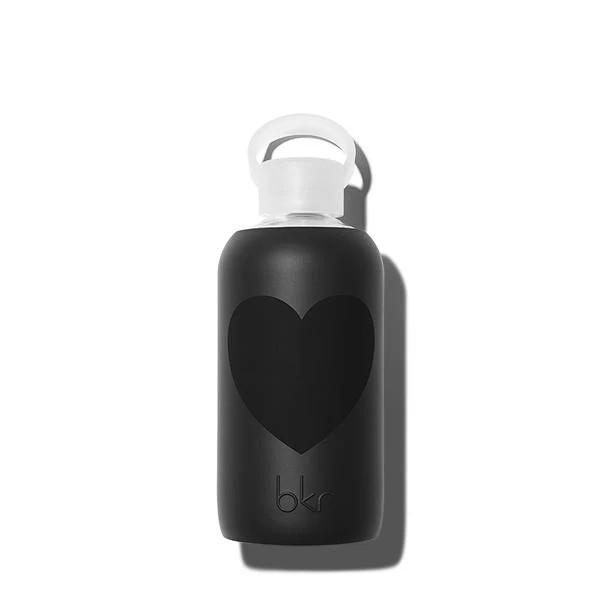 BKR Rare Edition Glass Water Bottle Silicone Sleeve LBD Black Heart Big 1L 32oz