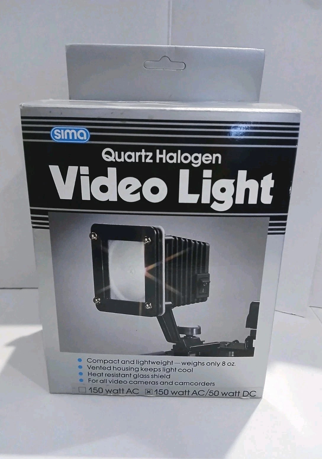 Vtg Sima Quartz Halogen Video Light 150 Watt  For All Video Cameras & Camcorders