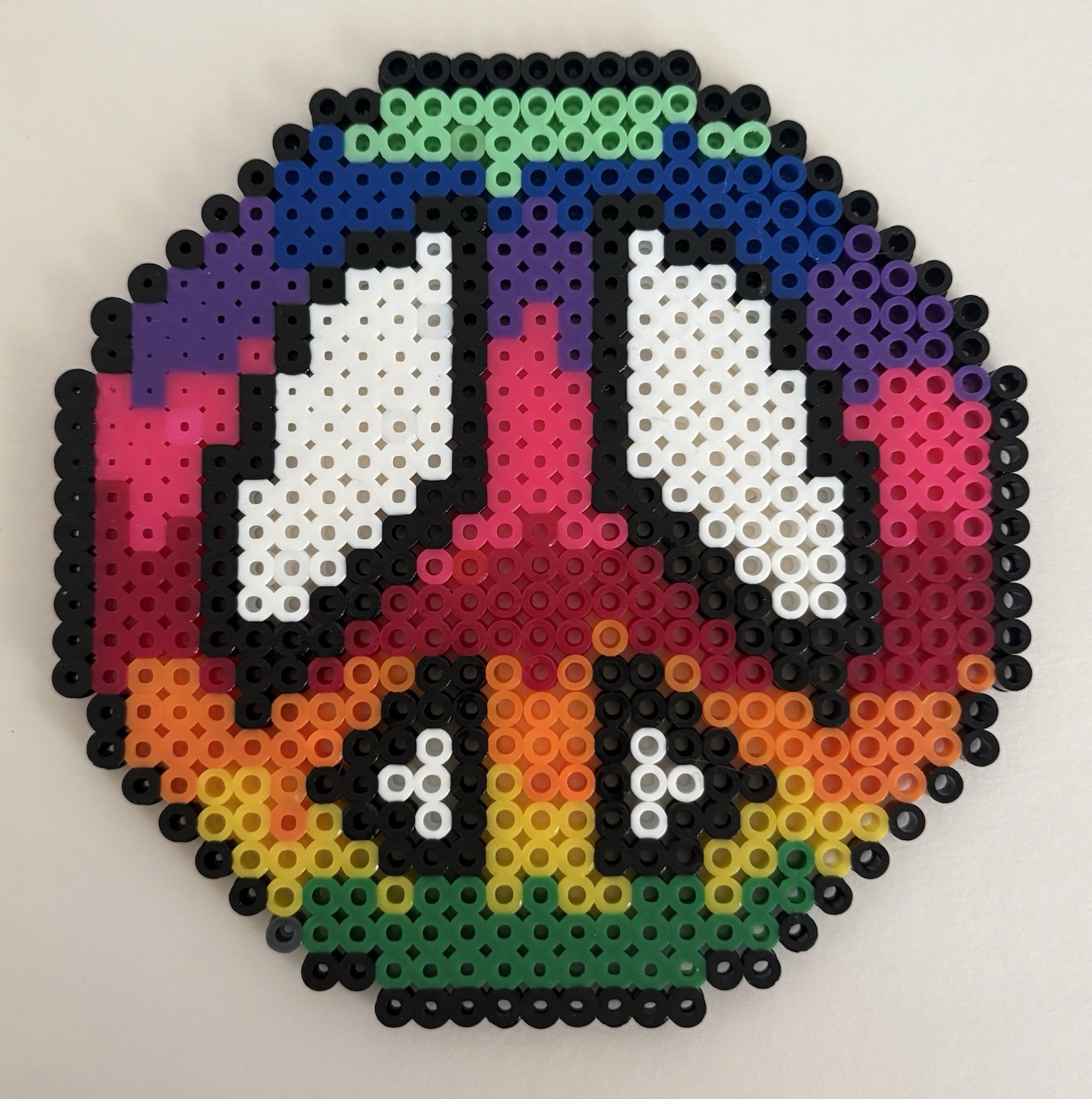 Peace Sign Perler Bead Pixel Art Handmade Crafted Fused 5.25"x5.25"