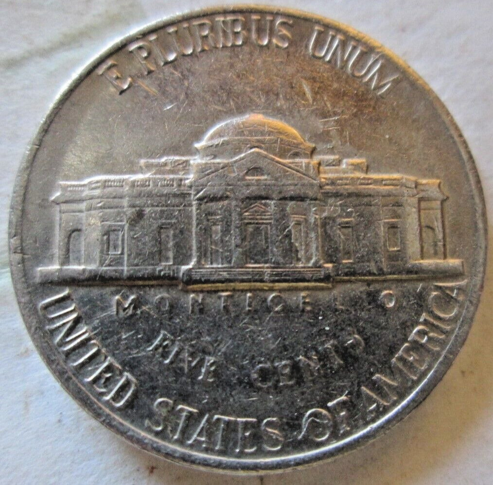 1995-P JEFFERSON, REVERSE GREASE STRIKE ERROR LAST "L", XF, CIRCULATED