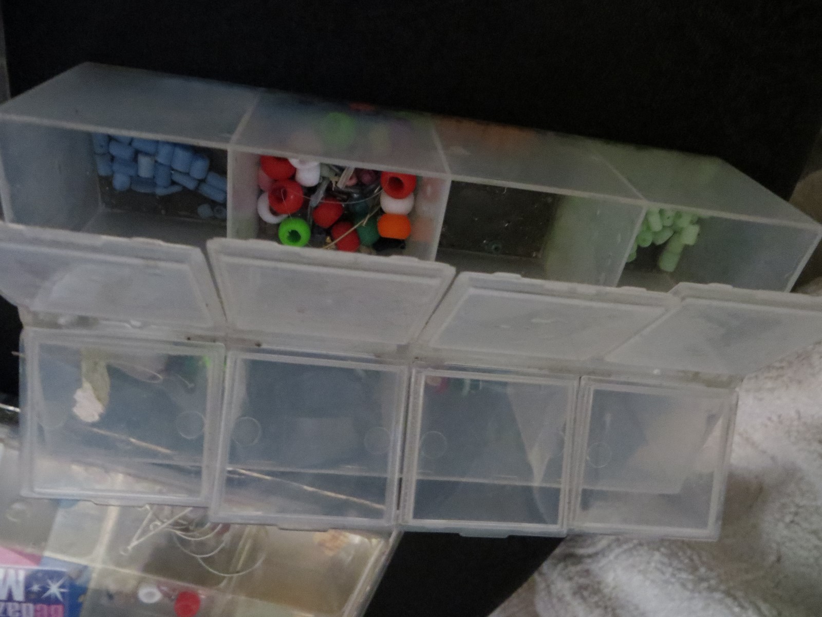 4 Bedazzle Bead/ Crafting Plastic Organizer Boxes With Beads, etc.