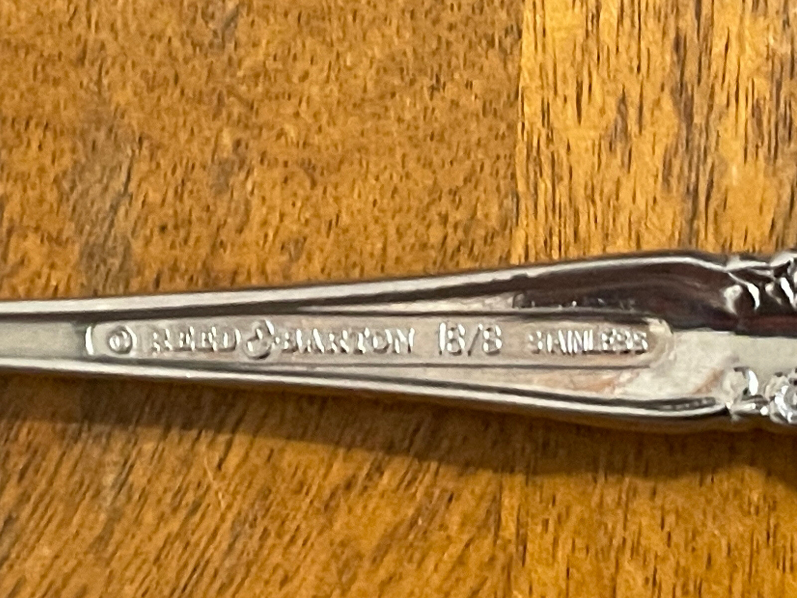 2 Reed & Barton DICKENSON 18/8 Stainless Teaspoons 6 1/8"
