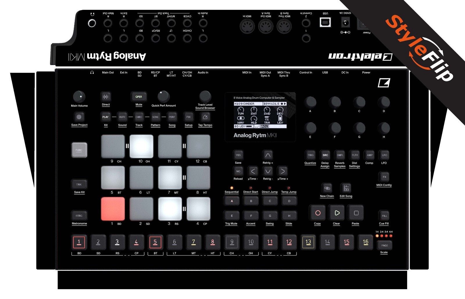 Elektron Analog Rytm MK2 Skin | Color Black | Protective Decal | StyleFlip Skins